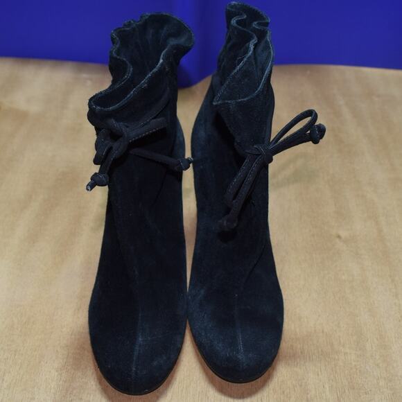 Kate Spade Black Suede Wedge Booties Women’s Size 6.5 - Picture 2 of 5